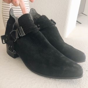 Black Suede Ankle Booties - Size 11